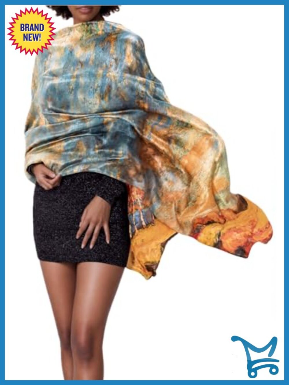 100% Mulberry Silk Oversized Scarf Shawl Wrap Jacquard Floral Gift Box